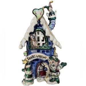 Blue Sky Corp Santa's Workshop Ceramic
Candle Holder